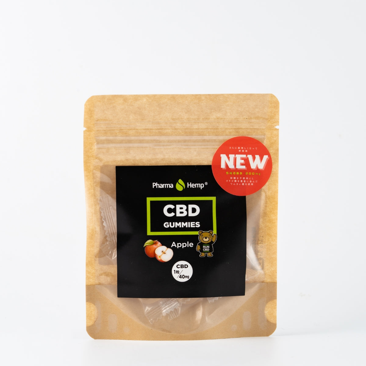 国産CBDグミキャンディー 40mg CBD/個 5個パック アップル』 Pharma