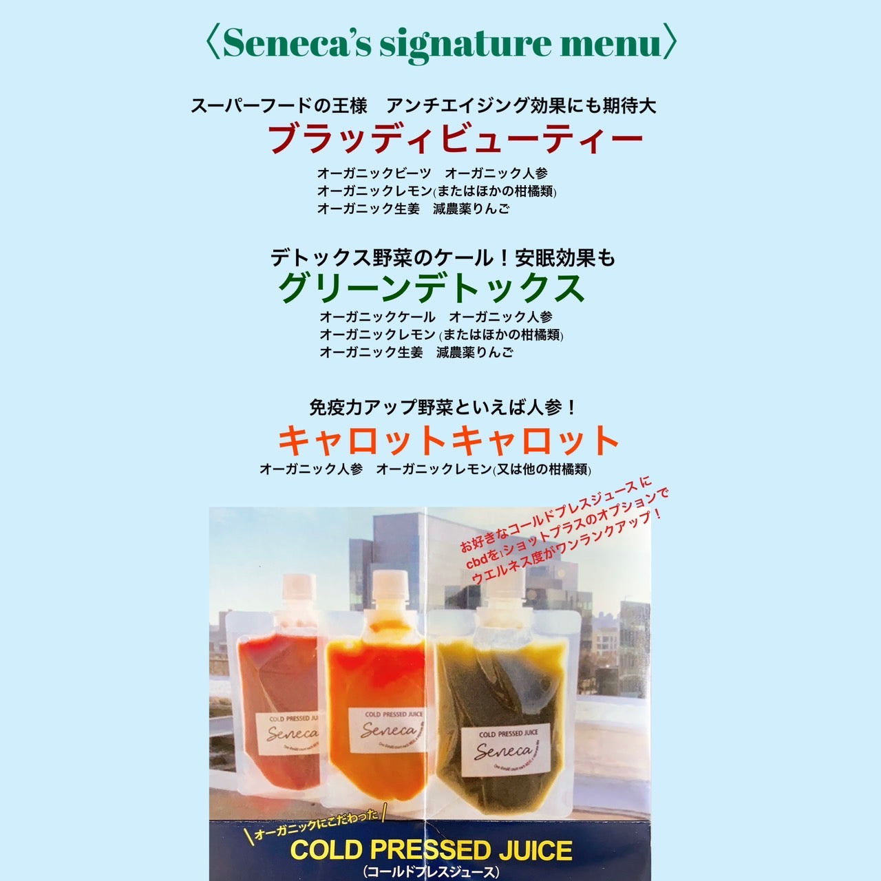 オーガニックにこだわったコールドプレスジュース 3本SET
